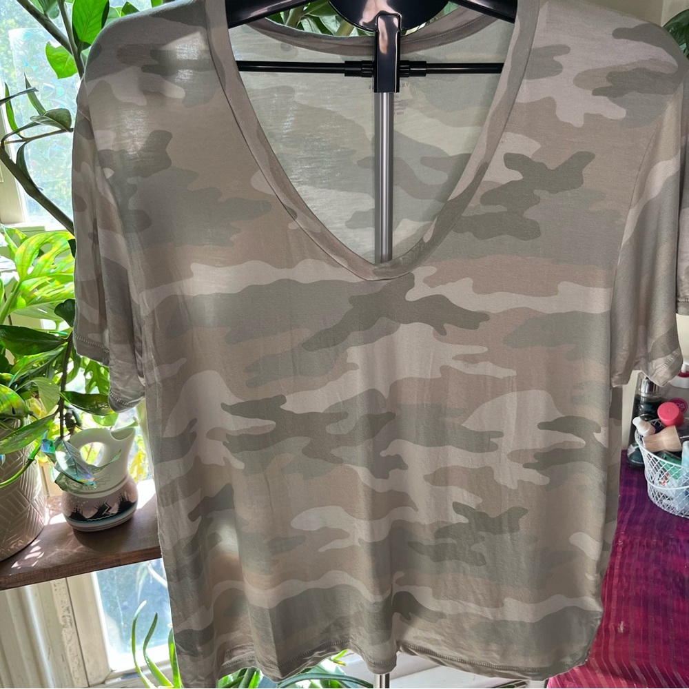 Camouflage V-Neck Soft & Sexy Top